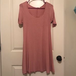 Striped Pink T-Shirt Dress